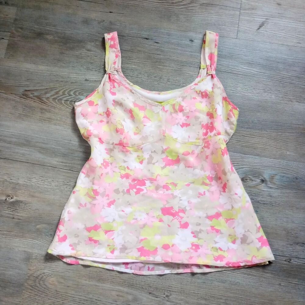 Y2K Pink Floral Micromesh Babydoll Fairy Cami